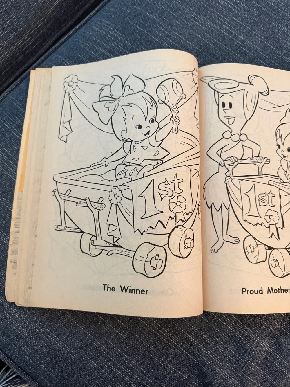 Vintage 1990 Flintstones Coloring Book Hanna Barbera Fred Wilma Pebbles
